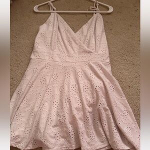 White eyelet wrap dress with built in shorts